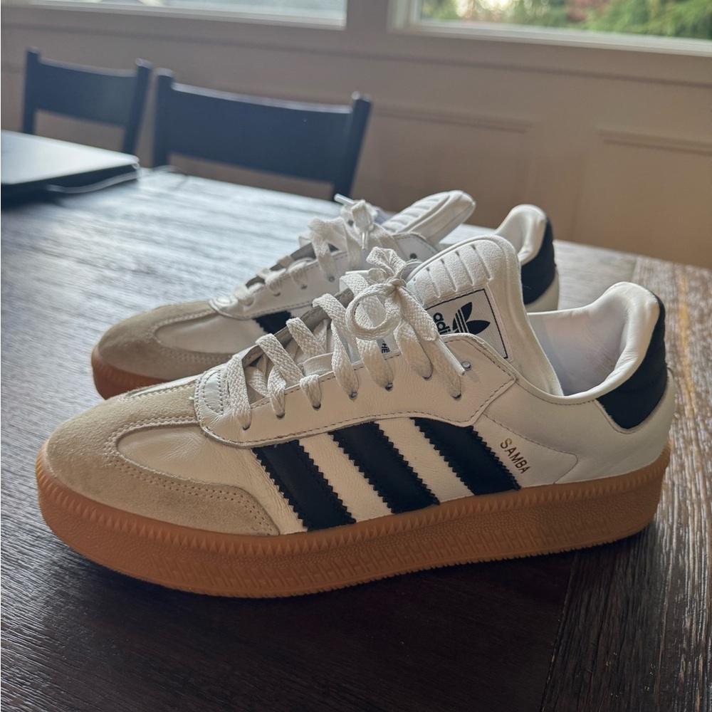 adidas Samba White Black with Gum Sole